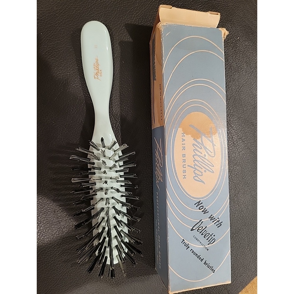 Vintage Phillips Brush‎ 31 Nylon Bristles Hair Brush 7 Row Style Brush Teasing